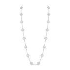 Classic 20-Motif Lucky Clover Long Necklace White Gold Collection