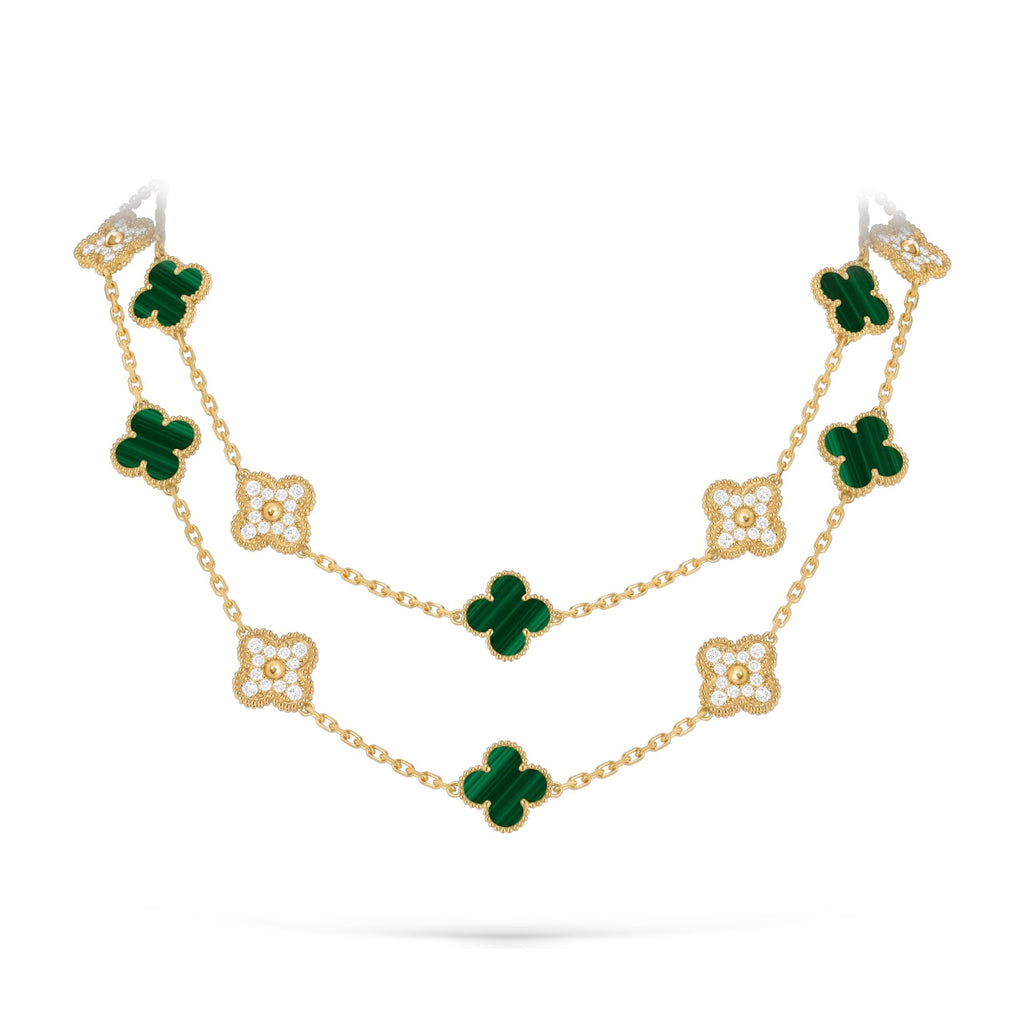 Klassische 20-Motiv Kleeblatt-Halskette Gold-Kollektion