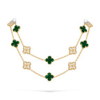 Klassische 20-Motiv Kleeblatt-Halskette Gold-Kollektion