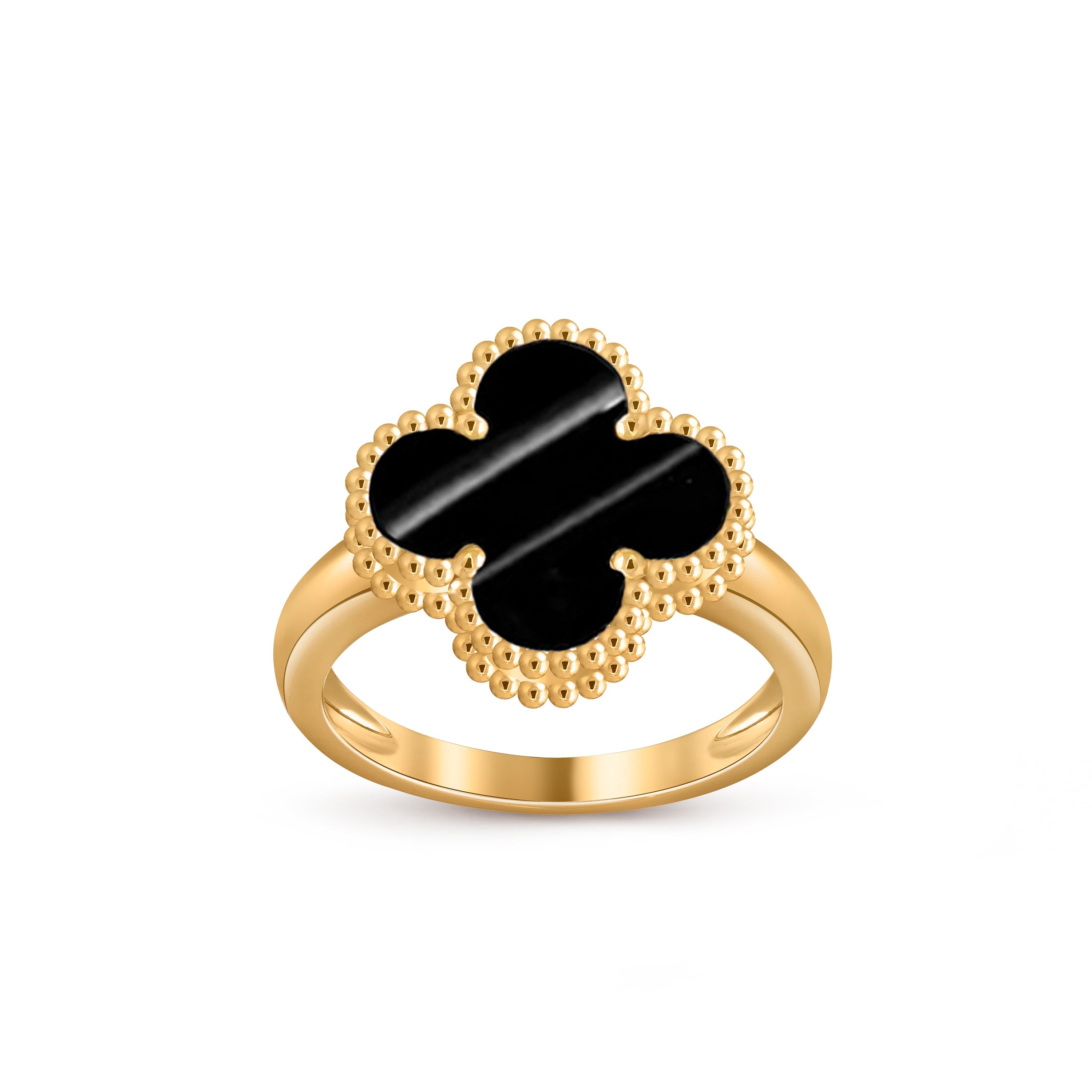 Lucky Clover Vintage Gold Ring - Luxury Gemstone Collection