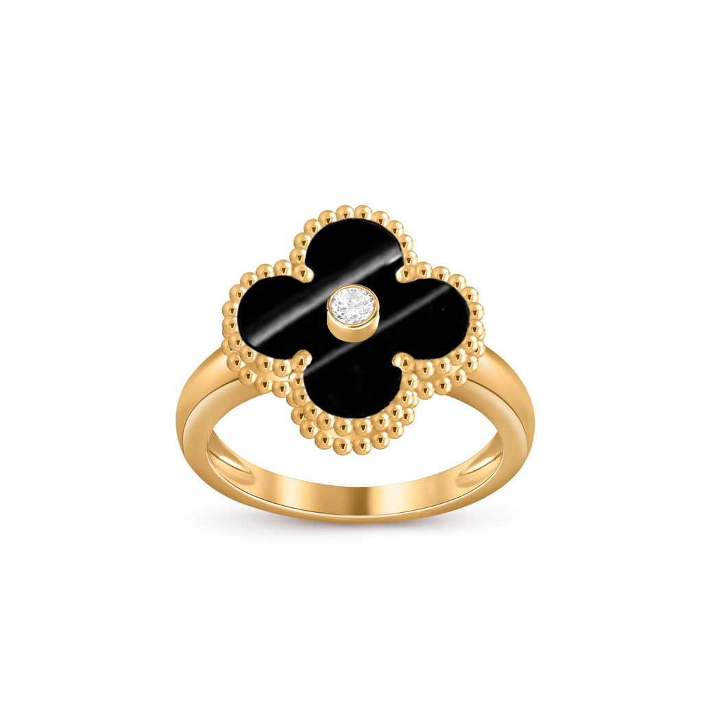 Lucky Clover Diamond-Accent Gold Ring Collection