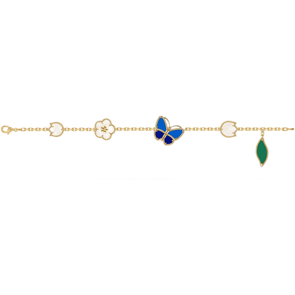 Spring Enchantment Butterfly & Floral Charm Bracelet