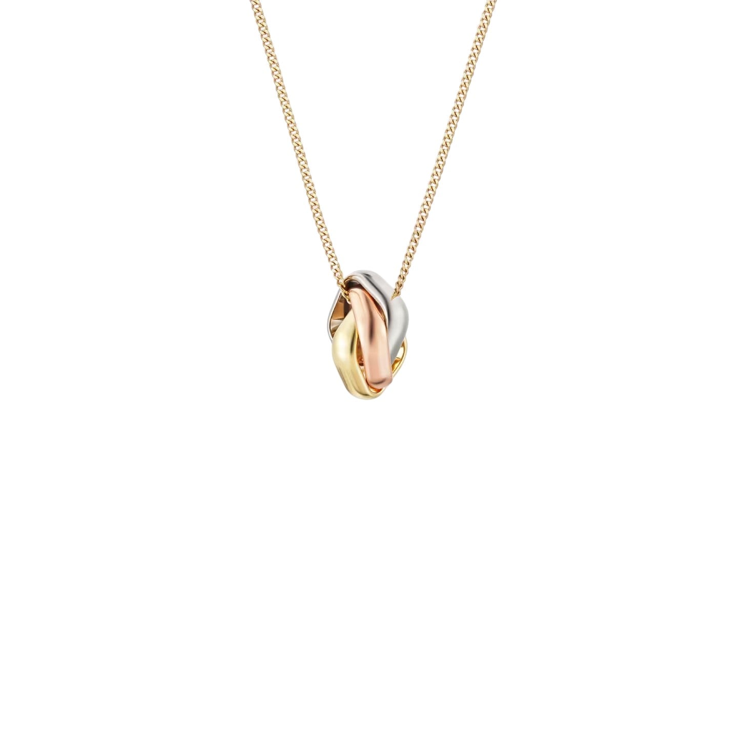 Tri-Color Square Ring Necklace