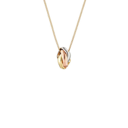 Tri-Color Square Ring Necklace