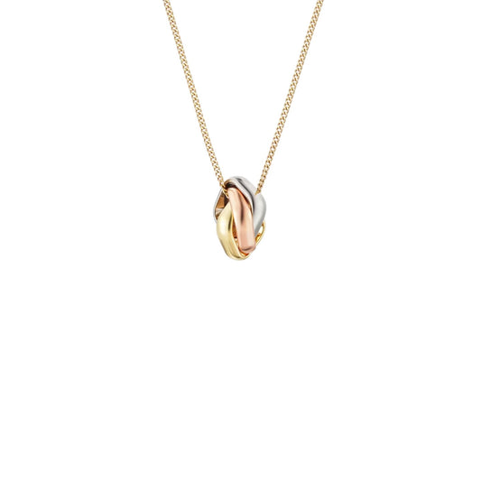 Tri-Color Square Ring Necklace