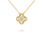 15mm Clover Flower Diamond Pendant Necklace Collection