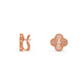 15mm Clover Flower Stud Earrings Diamond-Rose Gold Collection