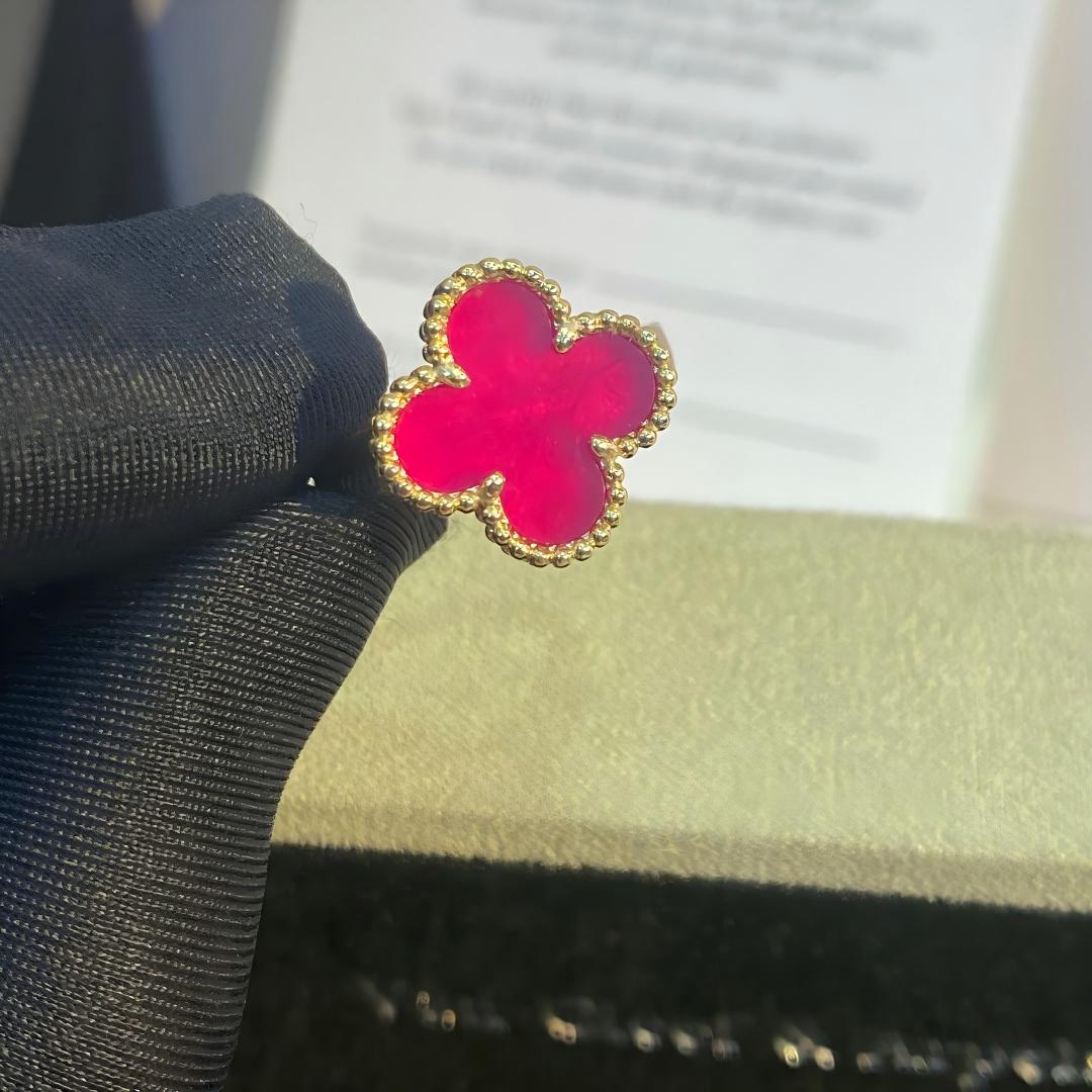 NEW CLOVER PINK ENAMEL RINGS