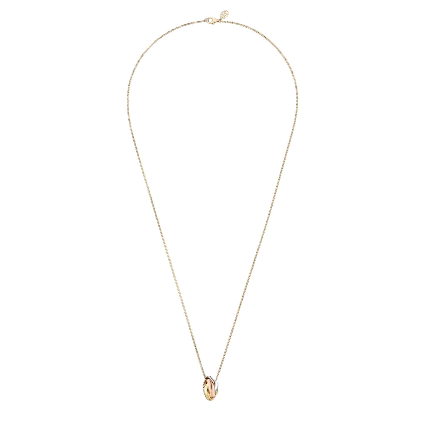 Tri-Color Square Ring Necklace