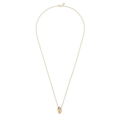 Tri-Color Square Ring Necklace