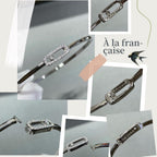 Move Uno Pavé Flex Armreif (Größe M) – Kinetische Diamant-Brillanz – Flexibler Luxus