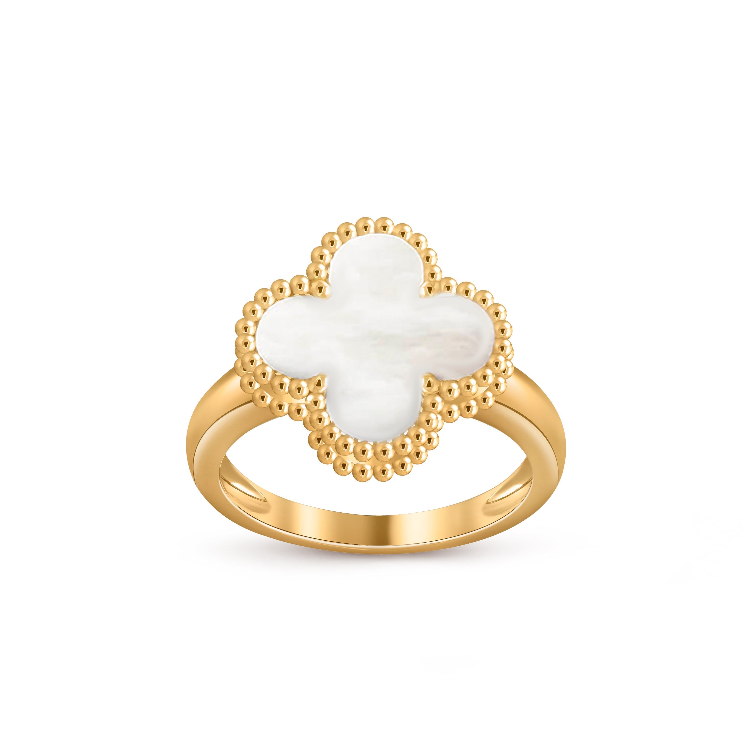 Lucky Clover Vintage Gold Ring - Luxury Gemstone Collection
