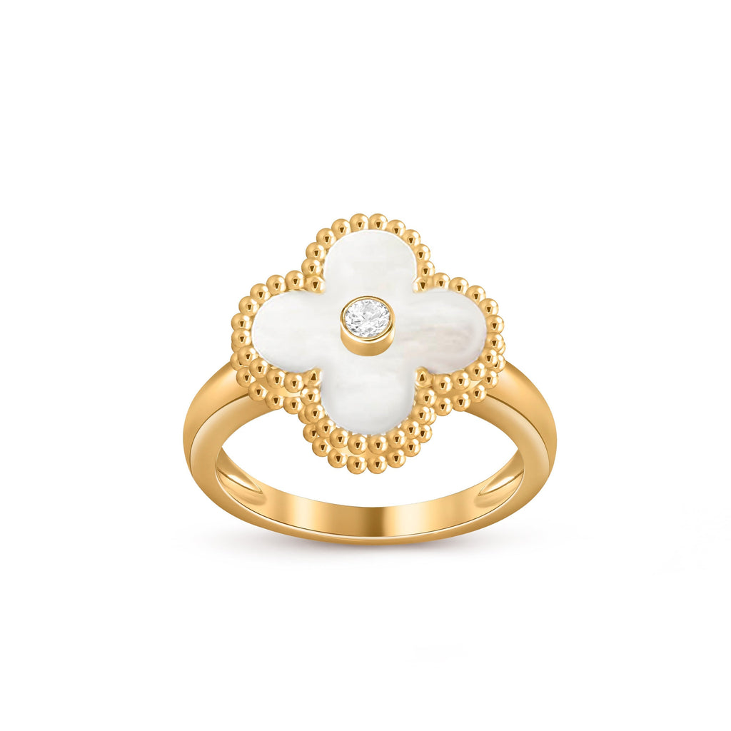 Lucky Clover Diamond-Accent Gold Ring Collection