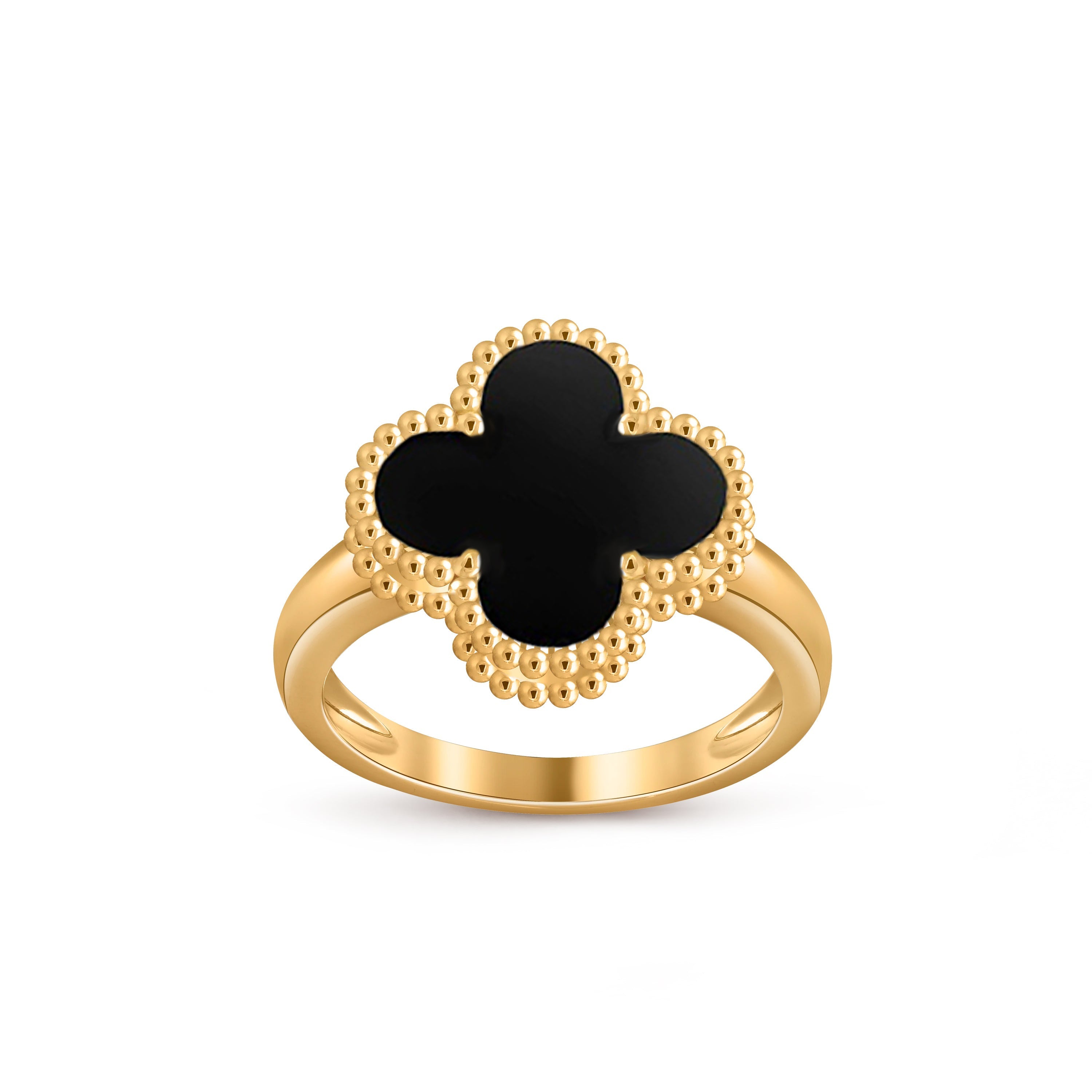 Lucky Clover Vintage Gold Ring - Luxury Gemstone Collection