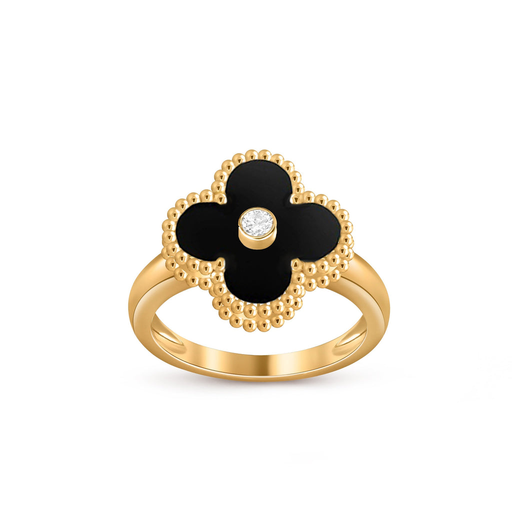 Lucky Clover Diamond-Accent Gold Ring Collection