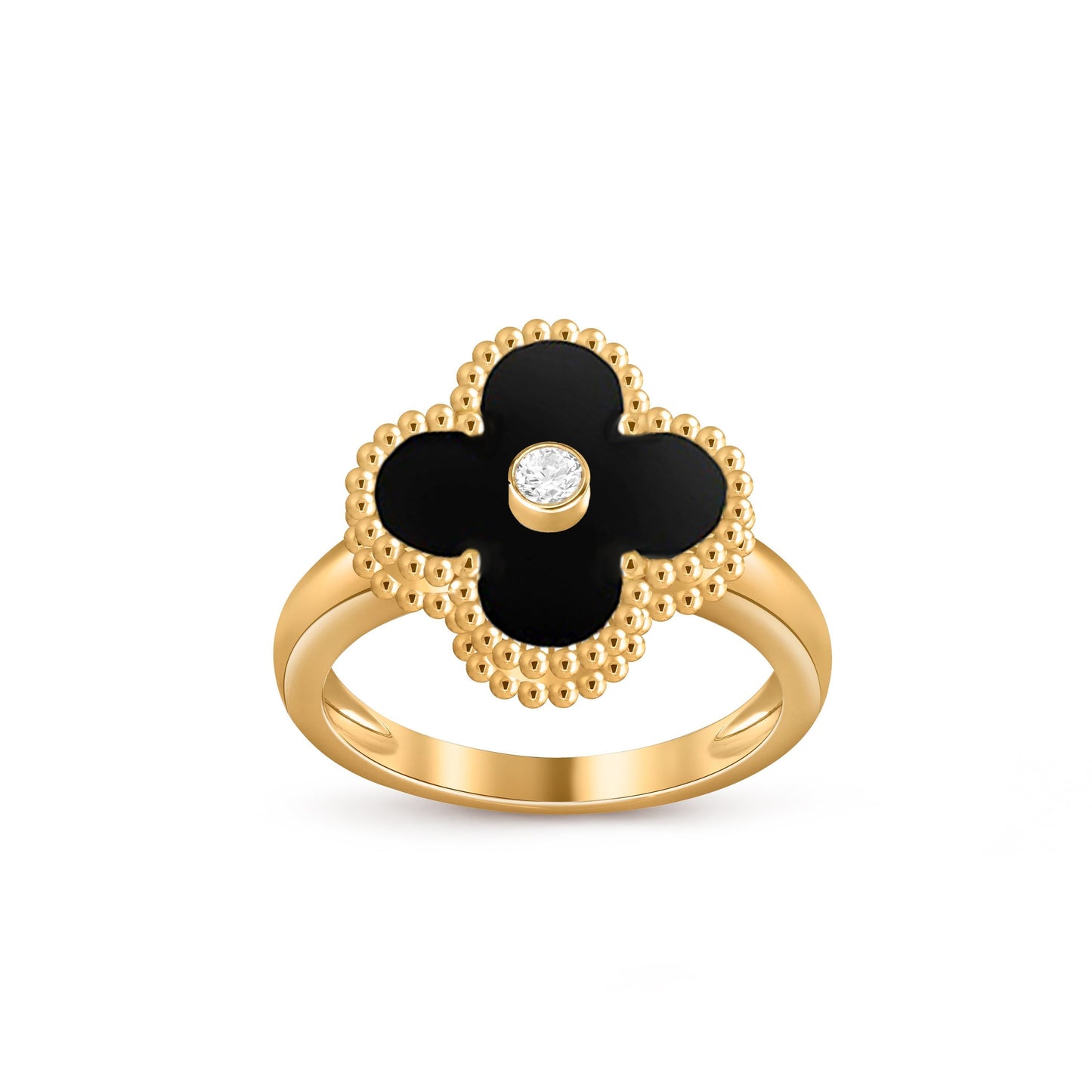 Lucky Clover Diamond-Accent Gold Ring Collection