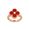Glücksklee-Ringkollektion aus Roségold mit Diamantakzent