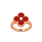 Glücksklee-Ringkollektion aus Roségold mit Diamantakzent