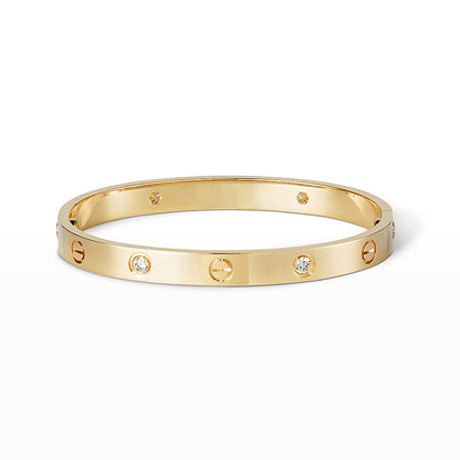 Klassischer 6,1 mm Love-Armreif – 4 Diamanten