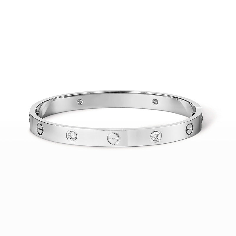 Classic 6.1mm Love Bangle - 4-Diamond