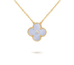 15mm Clover Flower Diamond Pendant Necklace Collection