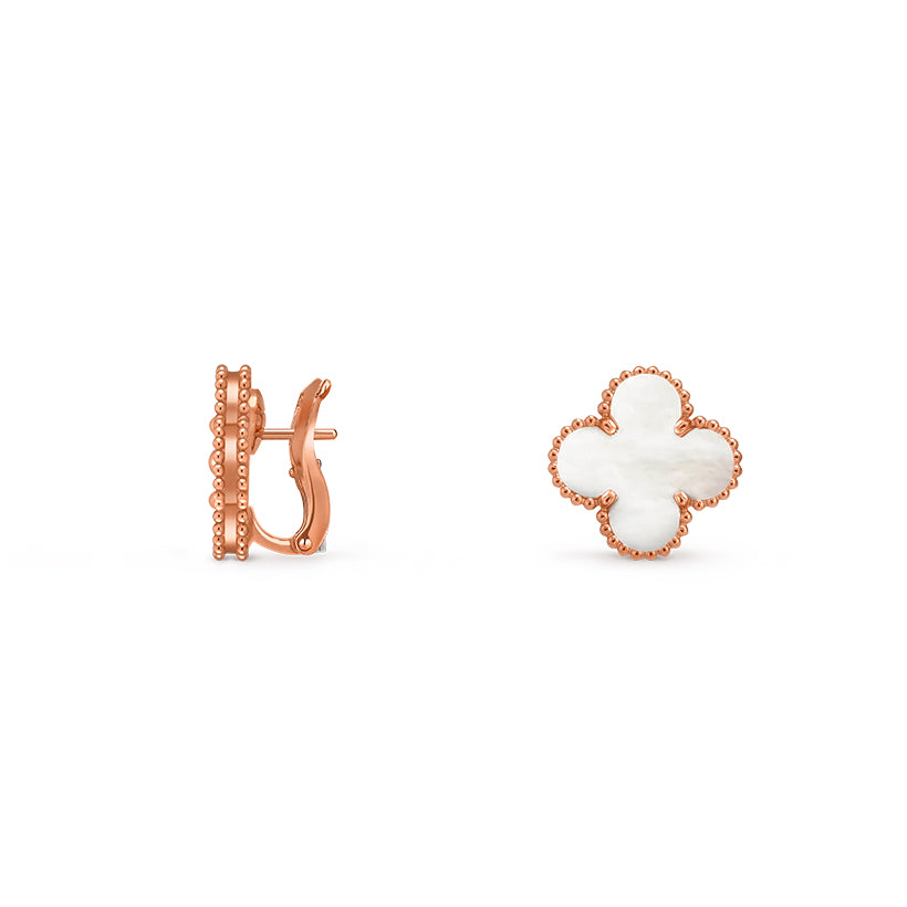 15mm Clover Flower Stud Earrings - Signature-Rose Gold Collection