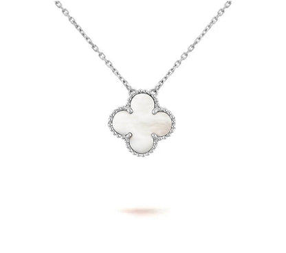15mm Kleeblumen-Anhänger-Halskette Weißgold-Kollektion