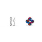 15mm Clover Flower Stud Earrings - Signature Diamond-White Gold Collection