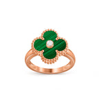 Glücksklee-Ringkollektion aus Roségold mit Diamantakzent