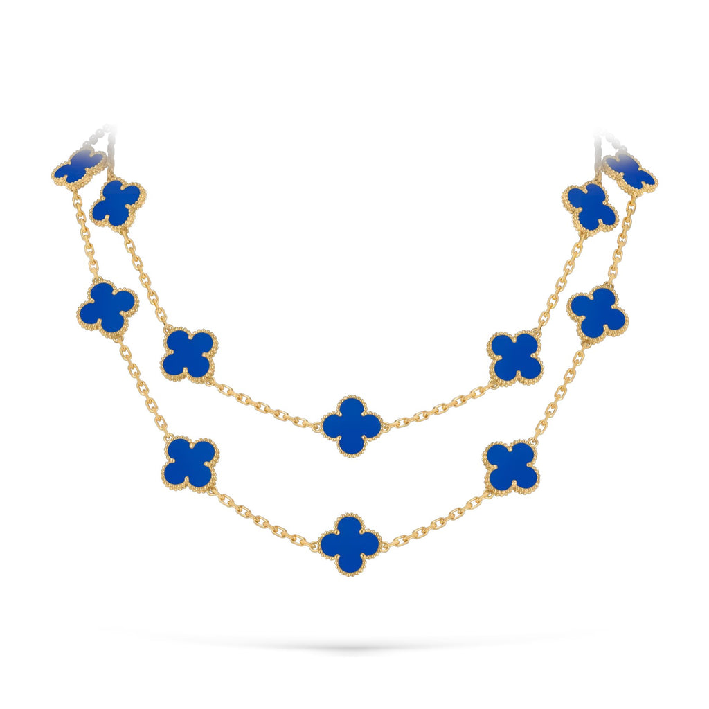 Klassische 20-Motiv Kleeblatt-Halskette Gold-Kollektion