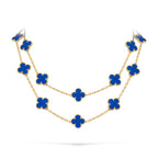 Klassische 20-Motiv Kleeblatt-Halskette Gold-Kollektion