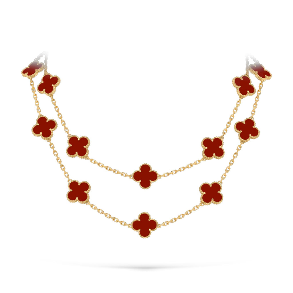 Klassische 20-Motiv Kleeblatt-Halskette Gold-Kollektion