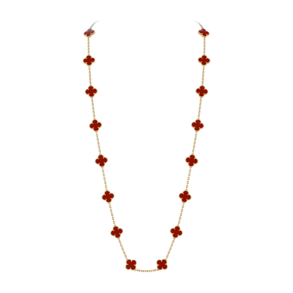 Klassische 20-Motiv Kleeblatt-Halskette Gold-Kollektion