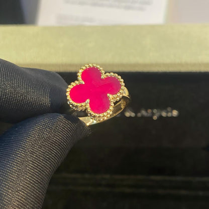 NEW CLOVER PINK ENAMEL RINGS