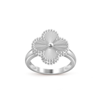 Glücksklee Vintage Weißgold Ringkollektion