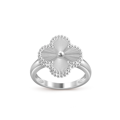 Glücksklee Vintage Weißgold Ringkollektion