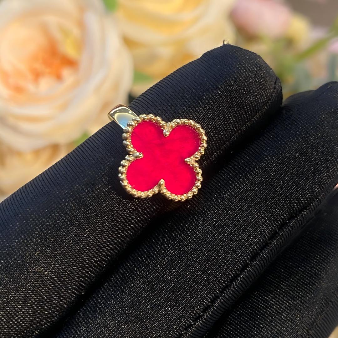 NEW CLOVER PINK ENAMEL RINGS