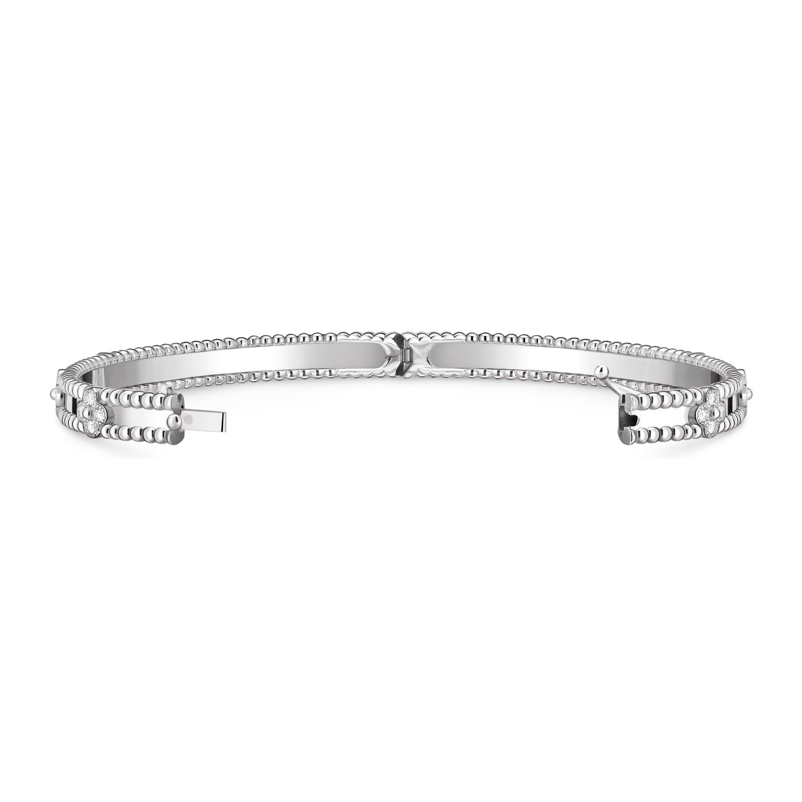 Slim Kaleidoscope Bangle Bracelet - Delicate Clover Motif