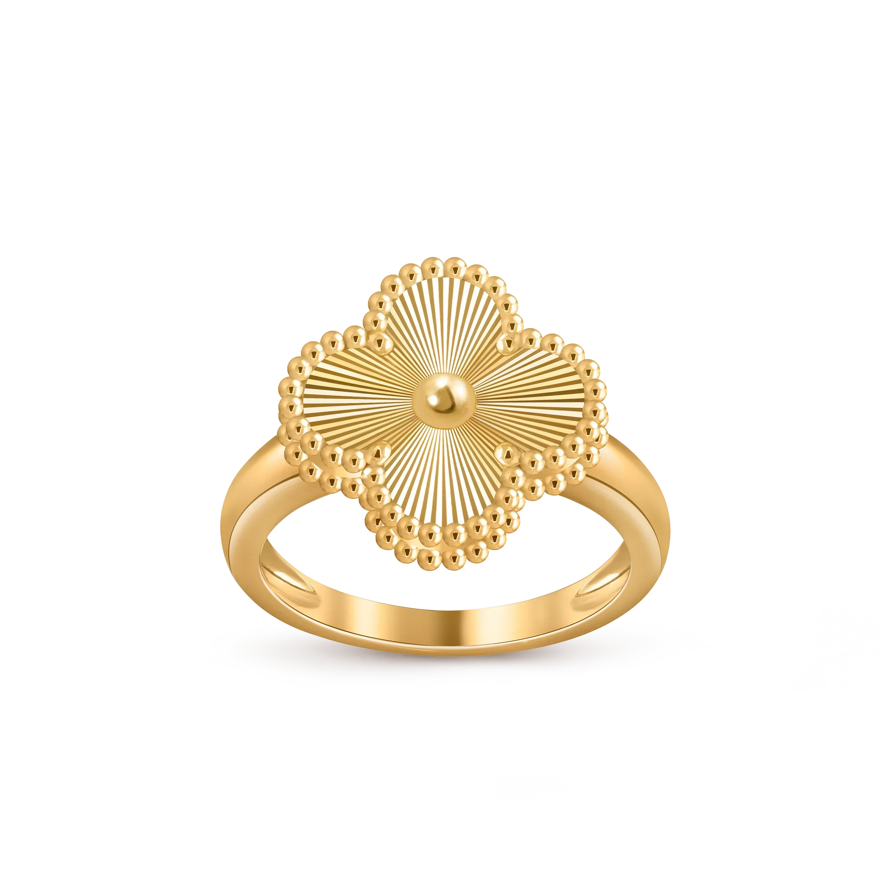 Lucky Clover Vintage Gold Ring - Luxury Gemstone Collection
