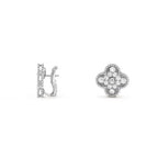 15mm Clover Flower Stud Earrings White Gold Collection