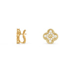 15mm Clover Flower Stud Earrings Gold Collection