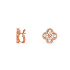 15mm Clover Flower Stud Earrings Rose Gold Collection