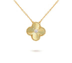 15mm Clover Flower Diamond Pendant Necklace Collection