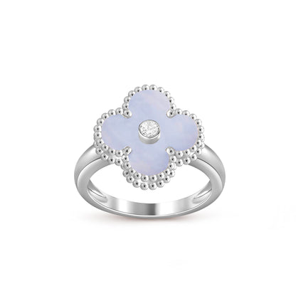 Lucky Clover Diamant-Akzent Weißgoldring-Kollektion
