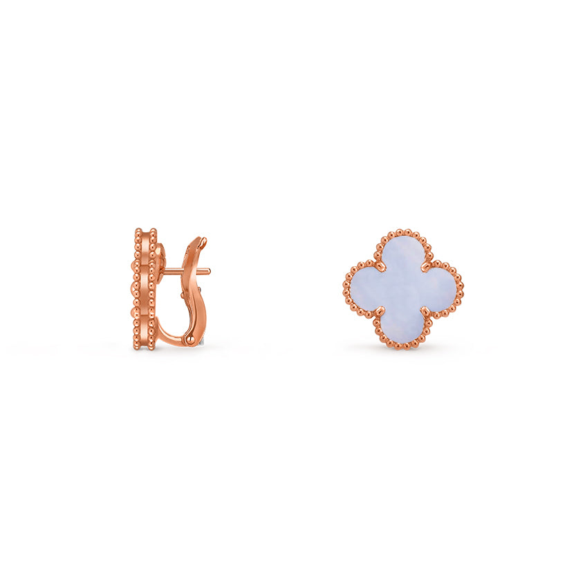 15mm Clover Flower Stud Earrings Rose Gold Collection