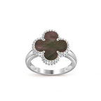 Glücksklee Vintage Weißgold Ringkollektion