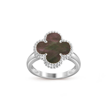 Glücksklee Vintage Weißgold Ringkollektion