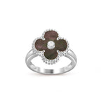 Lucky Clover Diamond-Accent White Gold Ring - Luxury Gemstone Collection