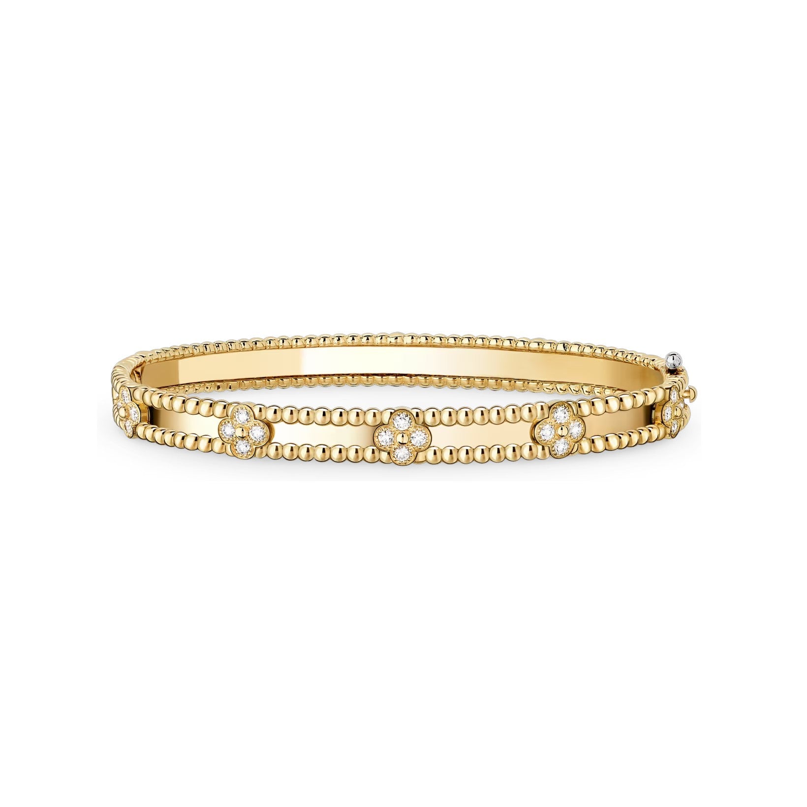 Slim Kaleidoscope Bangle Bracelet - Delicate Clover Motif