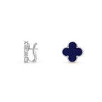 15mm Clover Flower Stud Earrings White Gold Collection